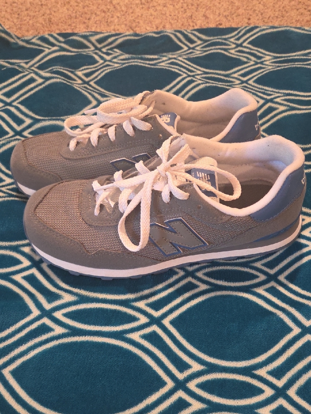 New Balance Gray and White Kids Sneakers